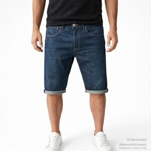 G-Star Raw Men’s W31 Blue A-Crotch Denim Shorts Button Fly